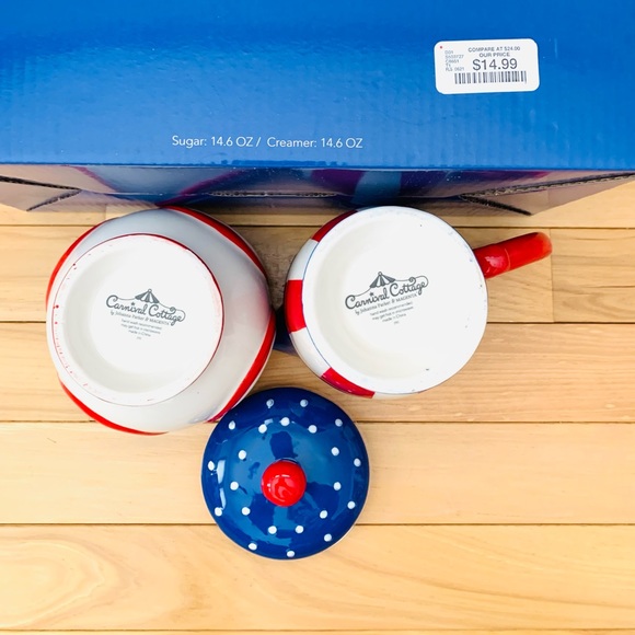 Carnival Cottage by Johanna Parker patriotic cream and sugar set - Picture 13 of 13